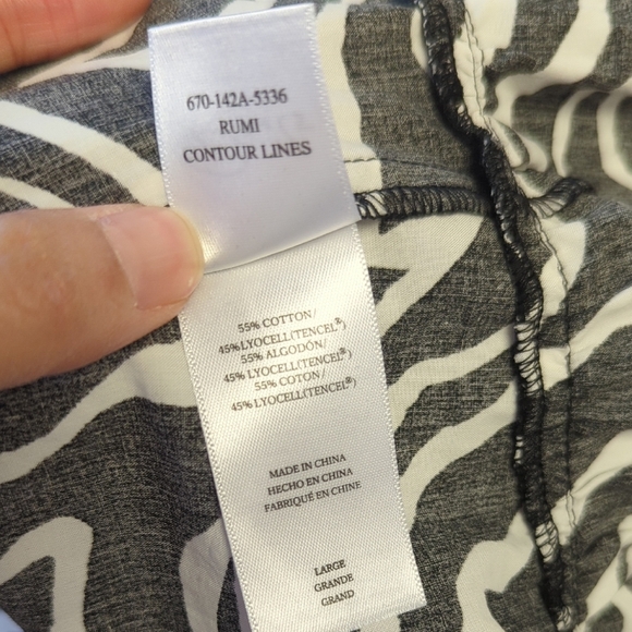 00693 Rails Zebra Smock Midi Dress Black White size Large animal print bohemian - Picture 6 of 6